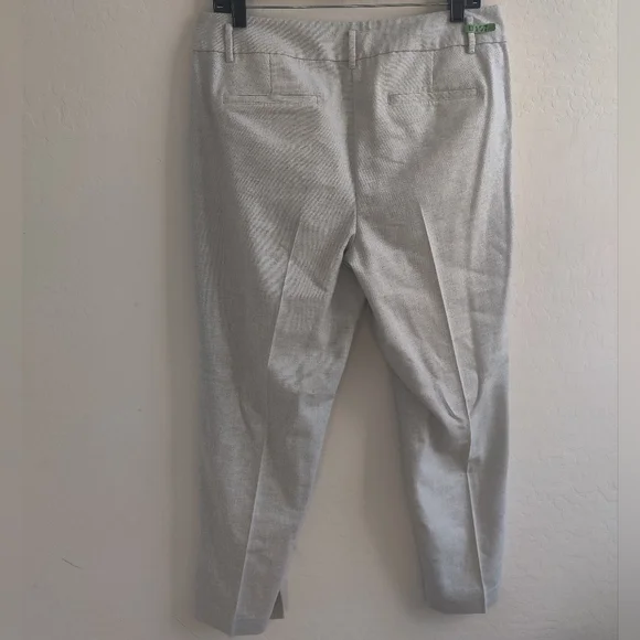 LOFT Soft Sky Blue Linen Cotton-blend Straight Leg Pants Business Casual_10 - Picture 2 of 8